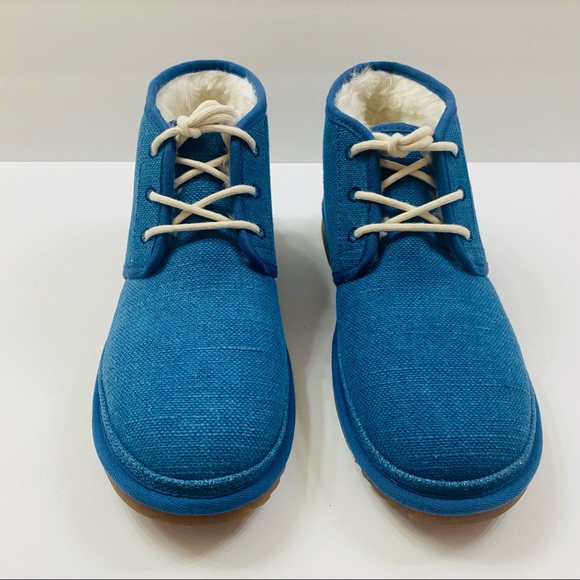 Ugg Blue Canvas Ankle boots size 10